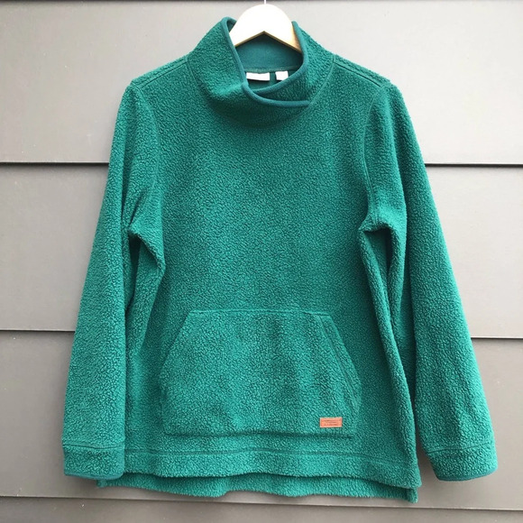 L.L. Bean Sweaters - L.L. Bean Cozy Cottage Fleece with Shawl Collar - Green - M Petite